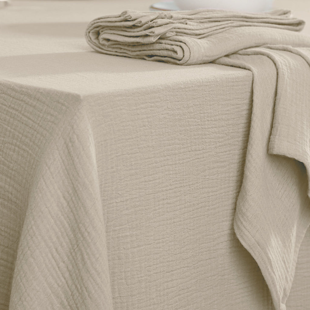 Alma - Nappe + 8 Serviettes - Beige Clair