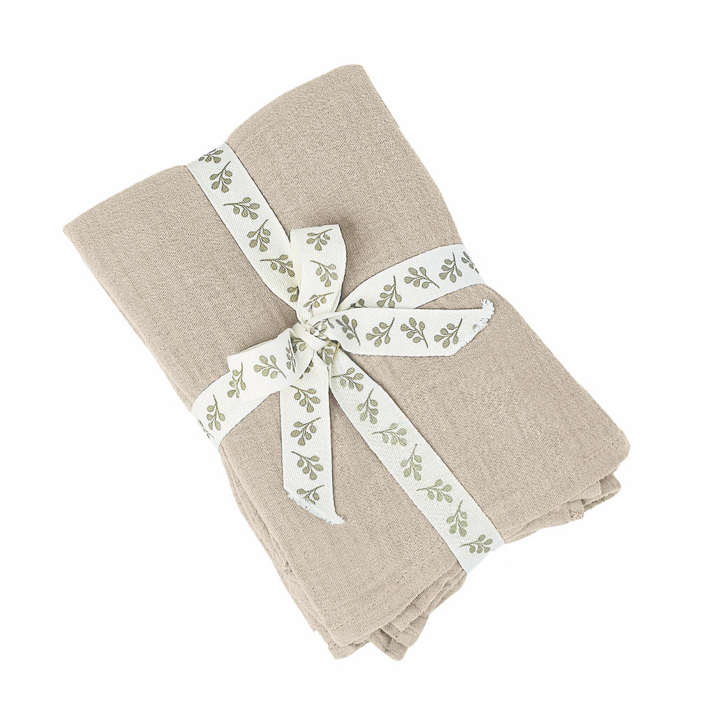 Alma - Nappe + 8 Serviettes - Beige Clair