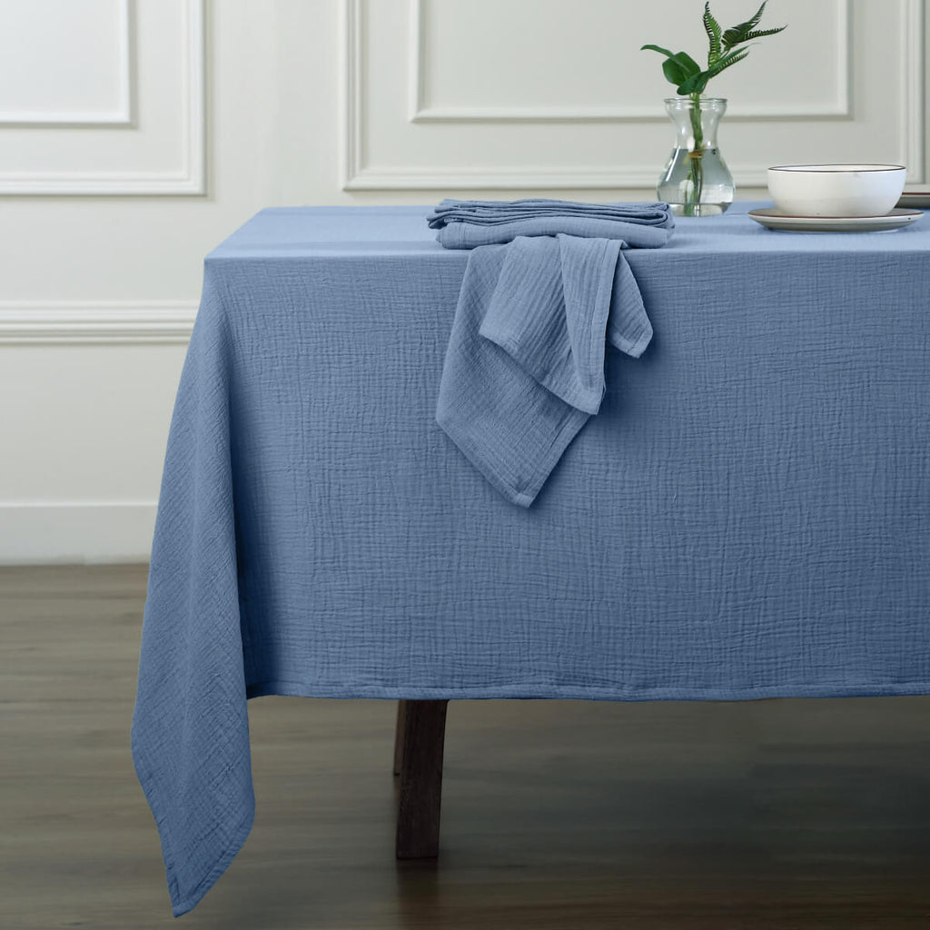 Alma - Nappe + 10 Serviettes - Bleu