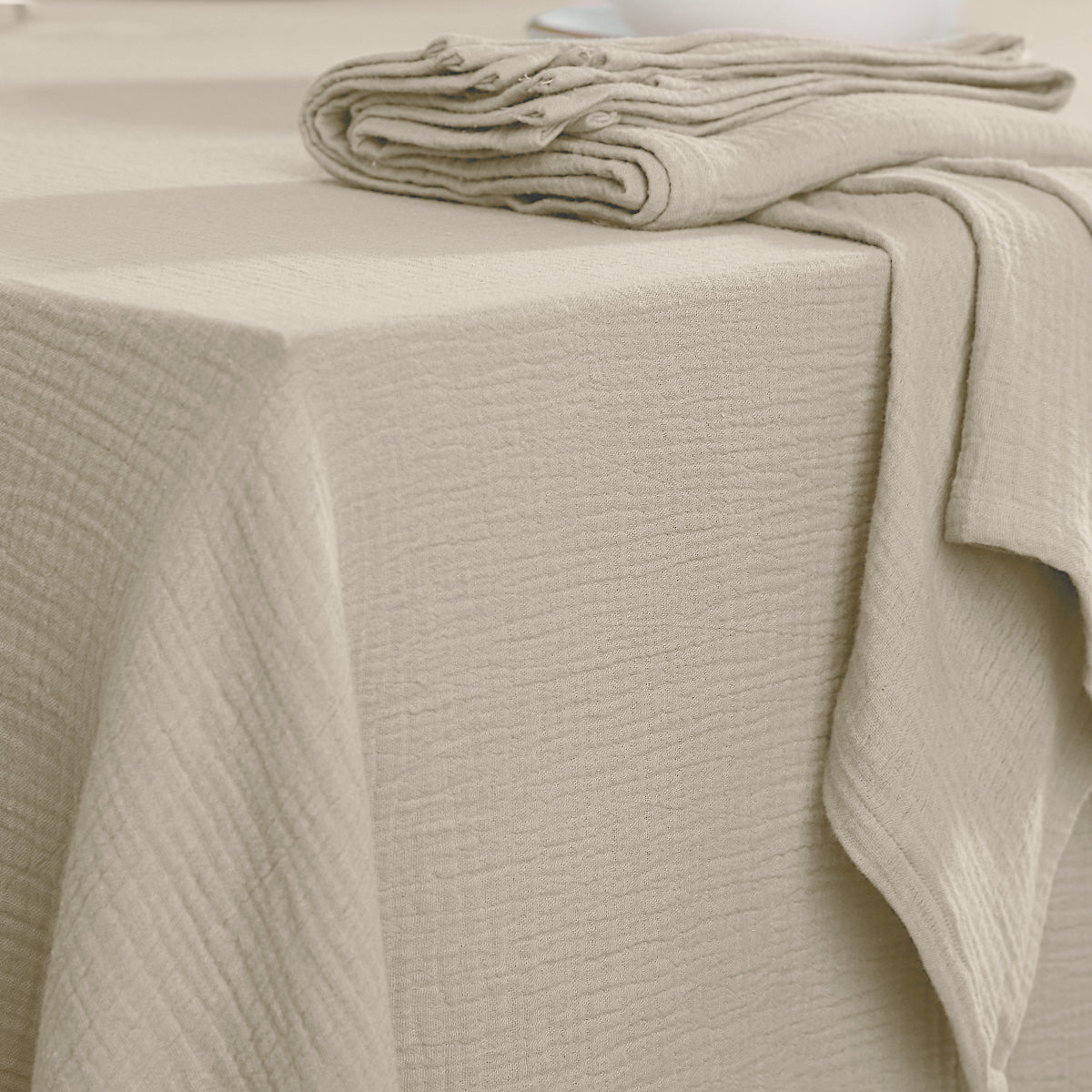 Alma - Nappe + 4 Serviettes - Beige Clair