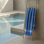 Faro - Fouta Eponge - Bleu Denim/Grège