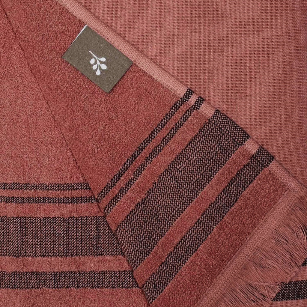 Faro - Fouta Eponge - Terracotta/Noir
