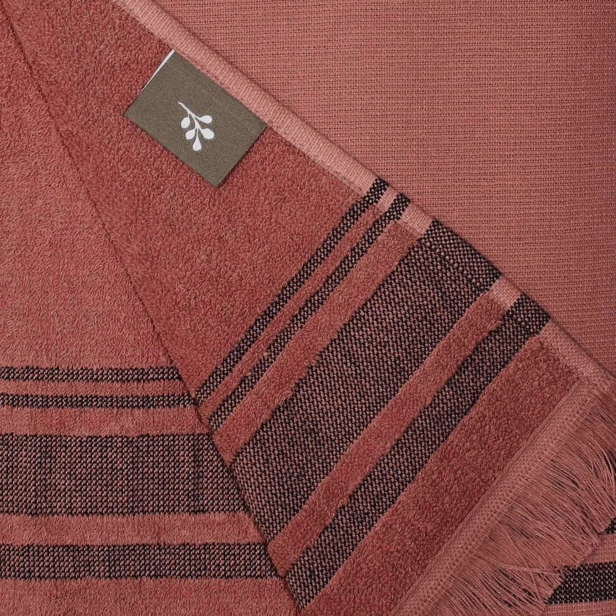 Faro - Fouta Eponge - Terracotta/Noir