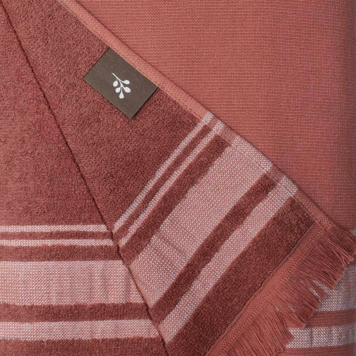 Faro - Fouta Eponge Xxl - Terracotta/Grège
