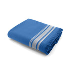 Faro - Fouta Eponge Xxl - Bleu Denim/Grège