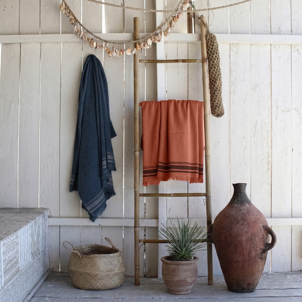 Faro - Fouta Eponge Xxl - Terracotta/Noir