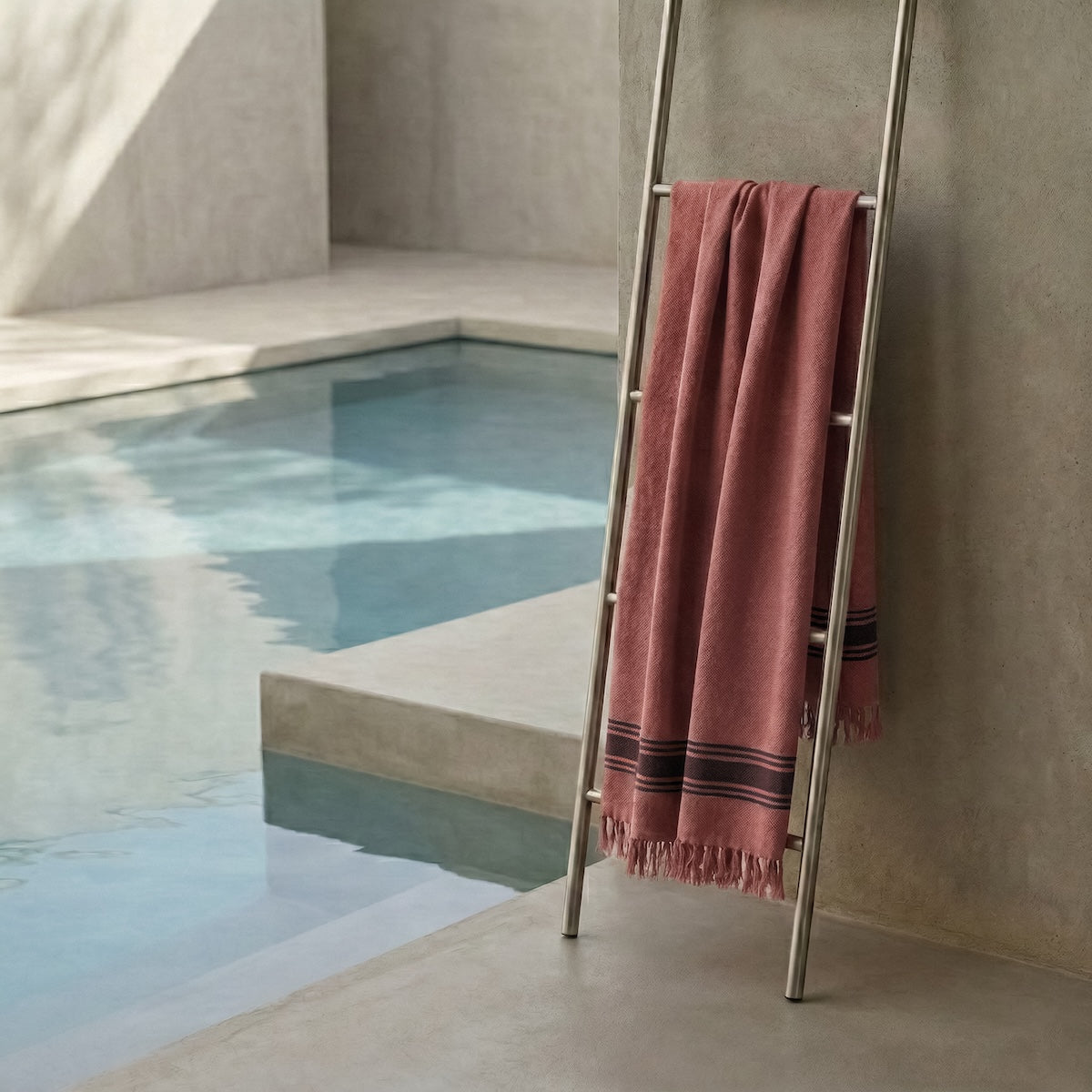 Faro - Fouta Eponge Xxl - Terracotta/Noir