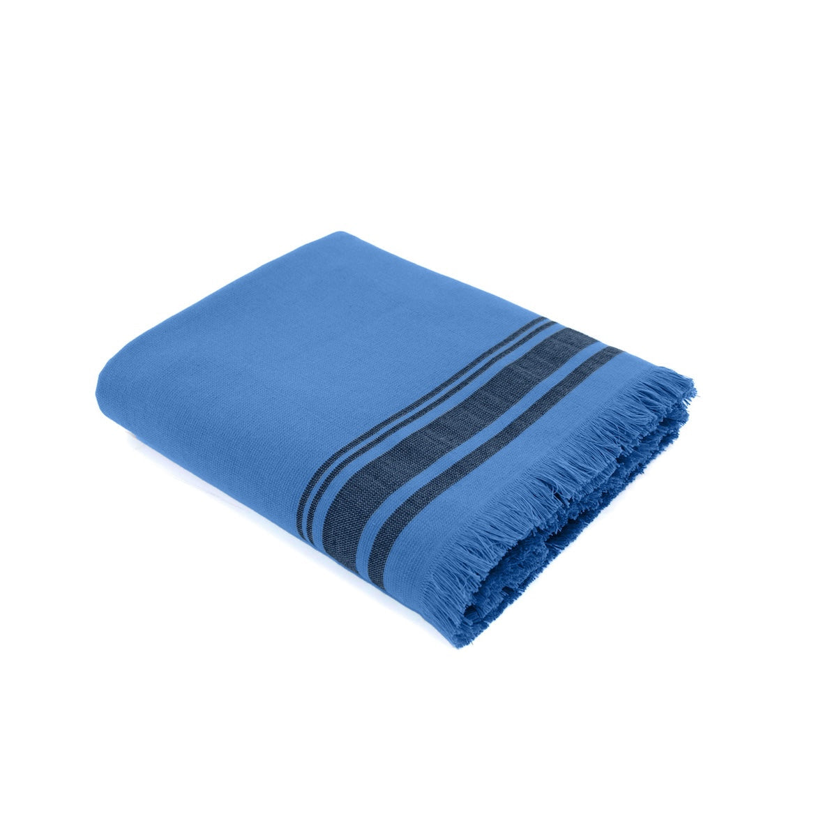 Faro - Fouta Eponge Xxl - Bleu Denim/Noir