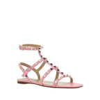 Valentino Garavani Rockstud Leather Sandals - Pink - Femme