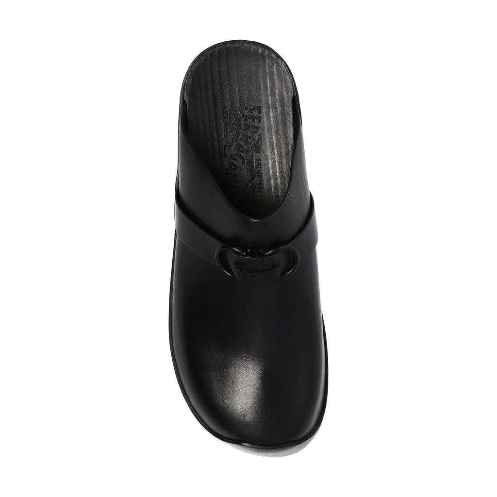 Mules - Salvatore Ferragamo Nope Leather  - Black