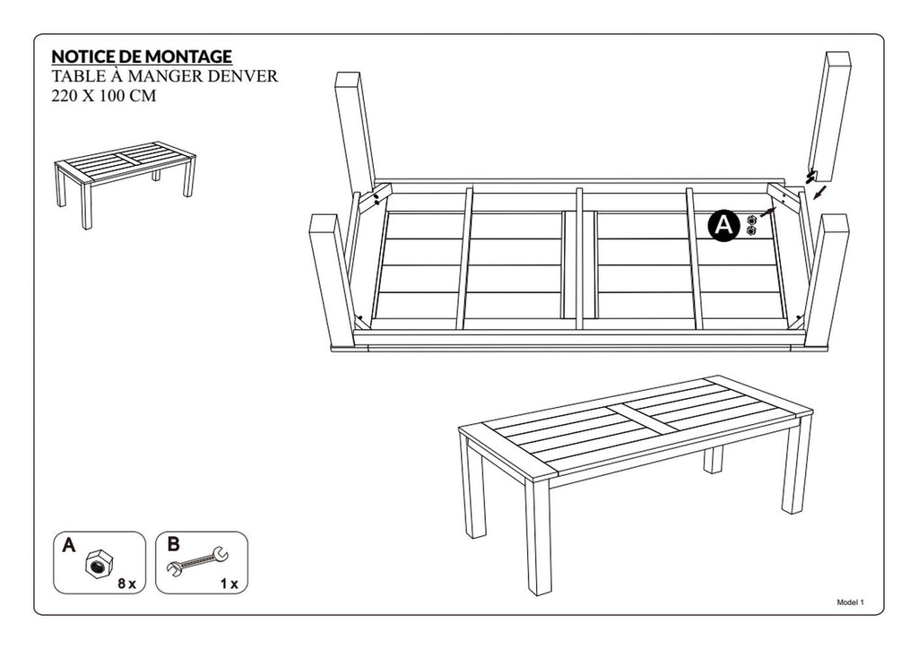 Kim - Table De Jardin 6/8 Pers - Marron