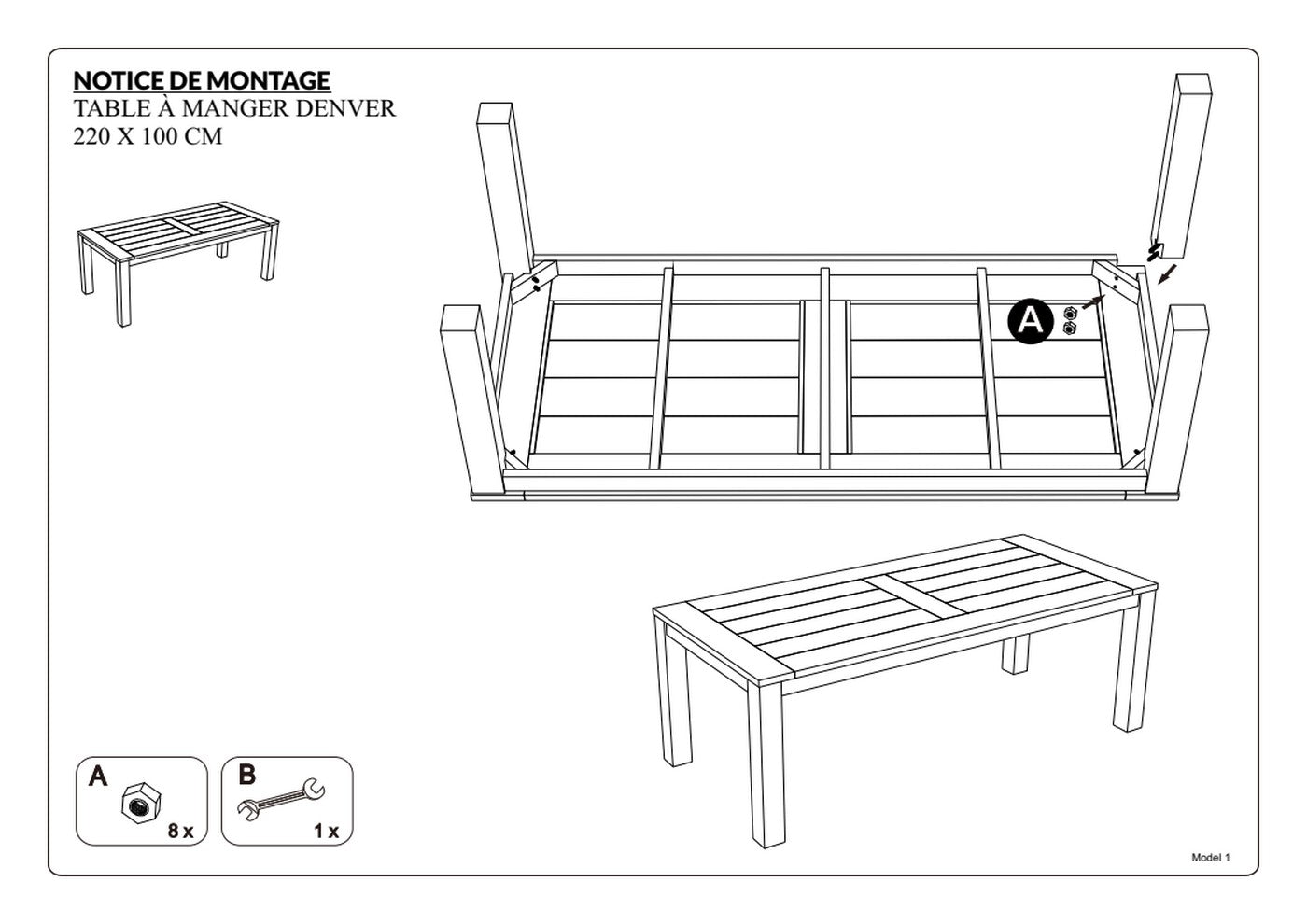 Kim - Table De Jardin 6/8 Pers - Marron
