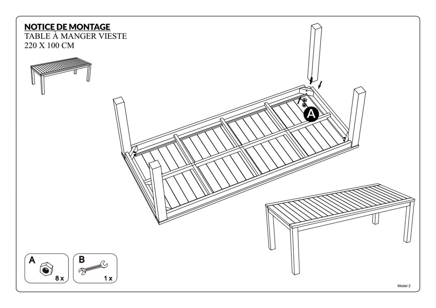 Kim - Table De Jardin 6/8 Pers - Marron