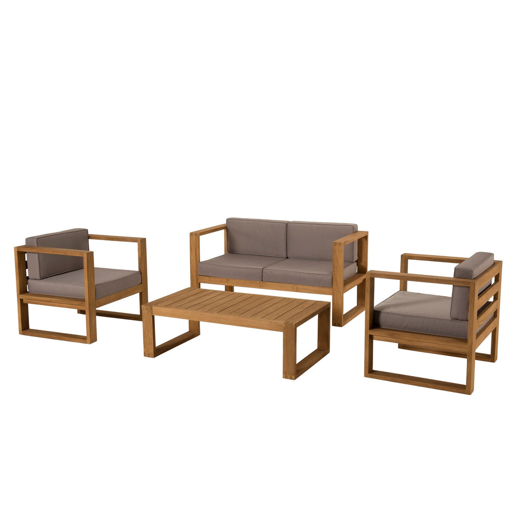 Kim - Salon De Jardin 2 Places - Taupe/Marron