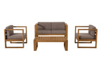 Kim - Salon De Jardin 2 Places - Taupe/Marron