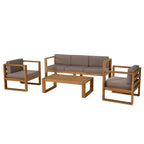 Kim - Salon De Jardin 3 Places - Taupe/Marron