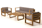 Kim - Salon De Jardin 3 Places - Taupe/Marron