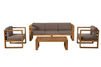 Kim - Salon De Jardin 3 Places - Taupe/Marron