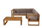 Kim - Salon De Jardin 5 Places - Taupe/Marron