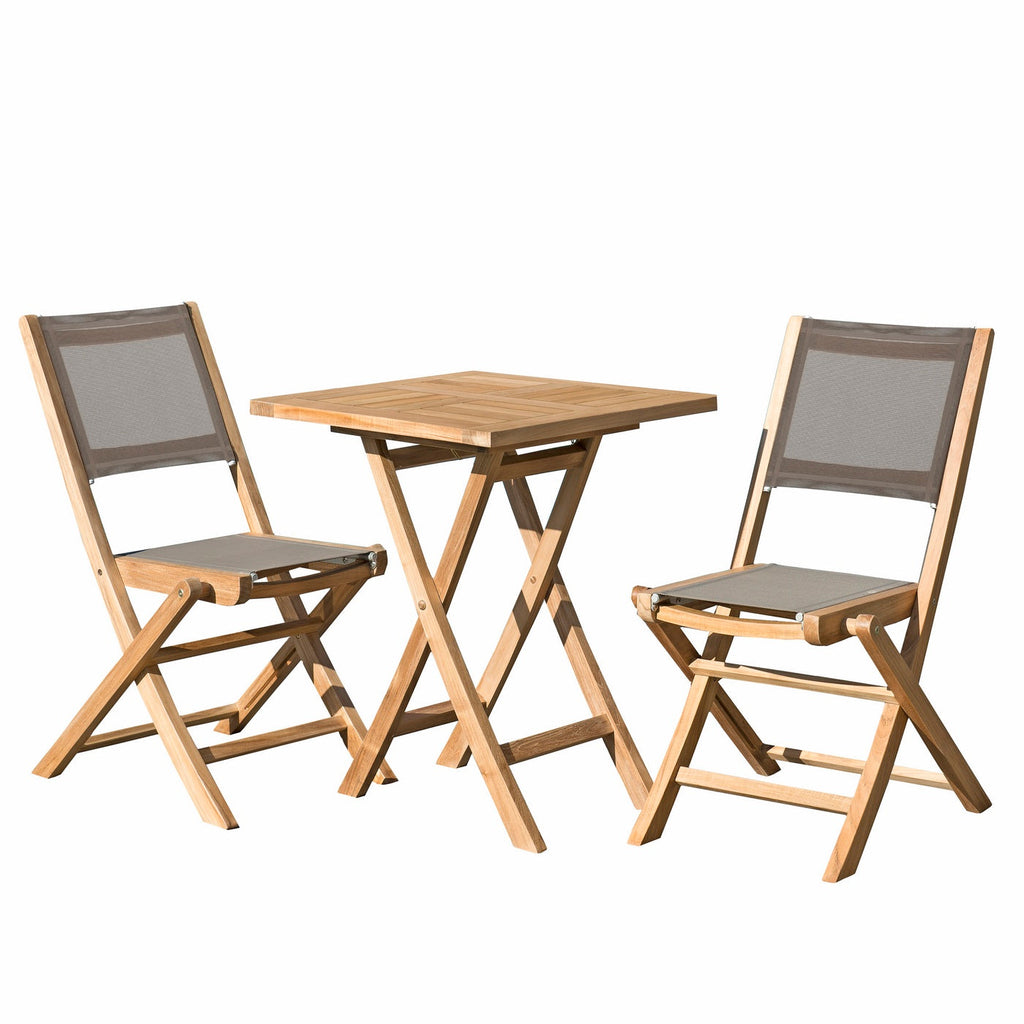 Fun - Salon De Jardin 2 Pers - Taupe/Marron