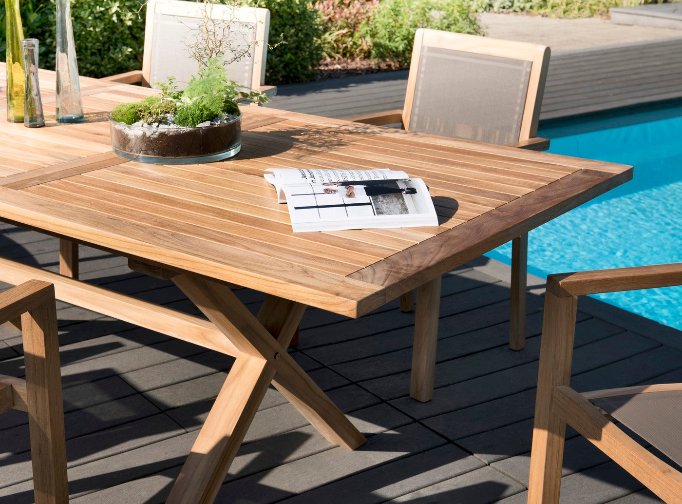 Fun - Salon De Jardin 8/10 Pers - Taupe/Marron