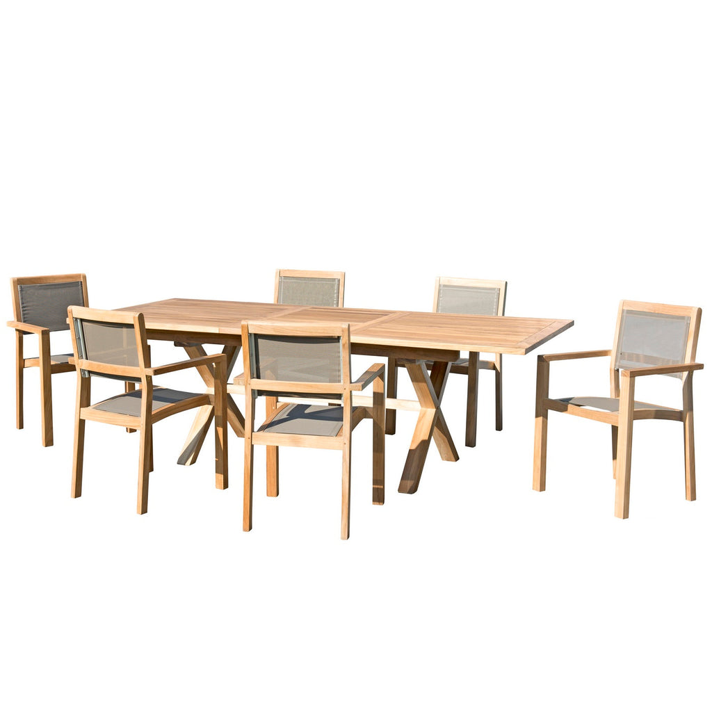 Fun - Salon De Jardin 8/10 Pers - Taupe/Marron