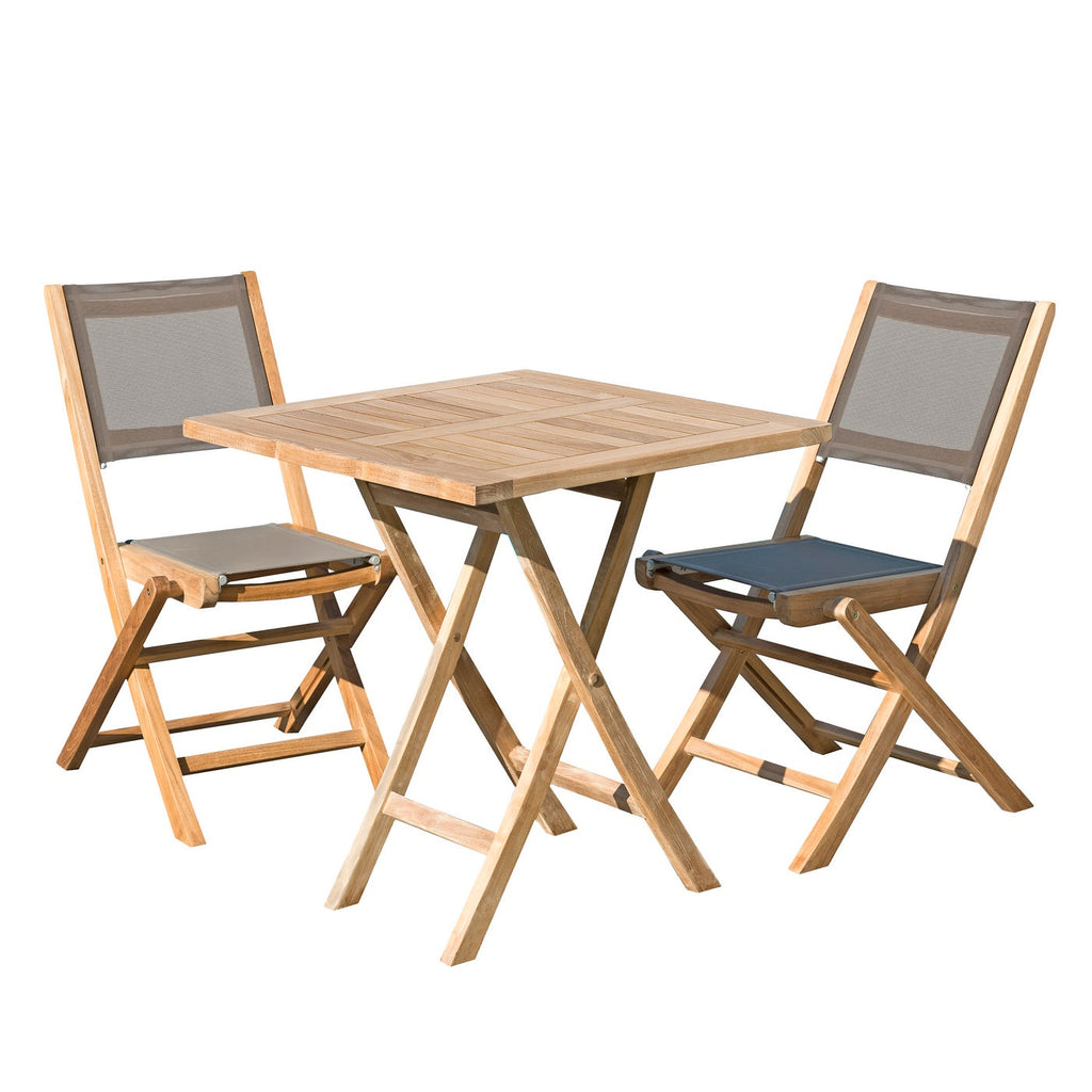 Fun - Salon De Jardin 2 Pers - Taupe/Marron