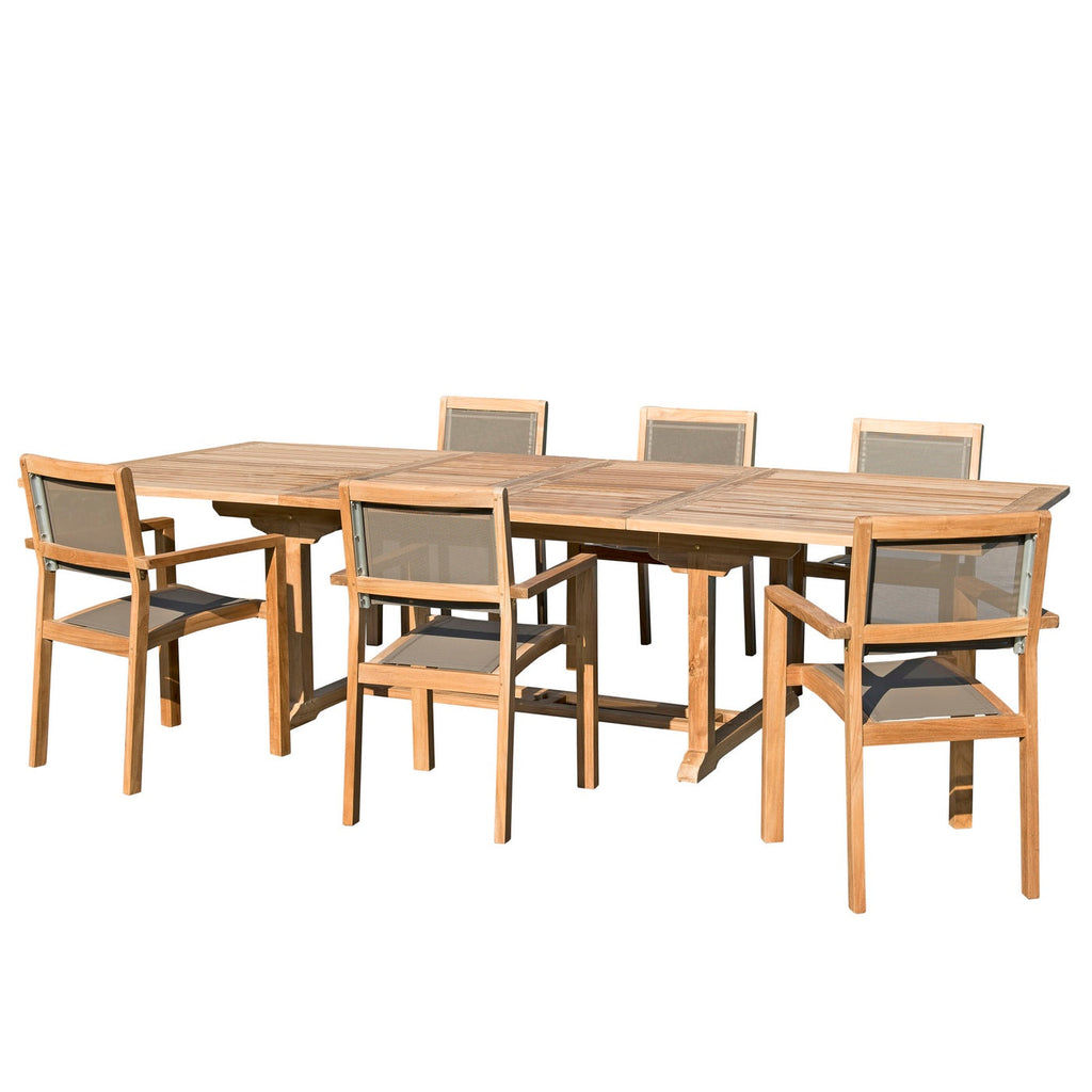 Fun - Salon De Jardin 10/12 Pers - Taupe/Marron