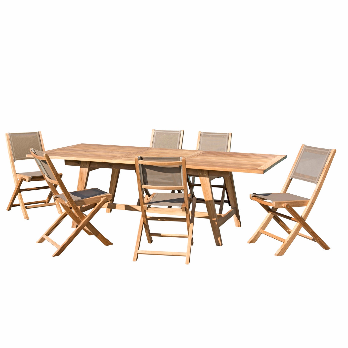 Fun - Salon De Jardin 8/10 Pers - Taupe/Marron