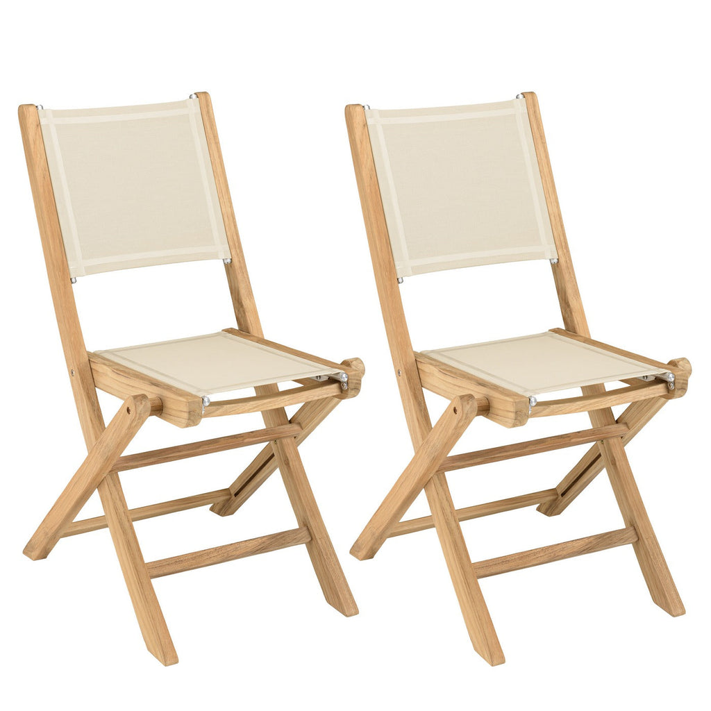 Fun - Lot De 2 Chaises Jardin - Marron/Beige