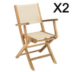 Fun - Lot De 2 Fauteuils Jardin - Marron/Beige