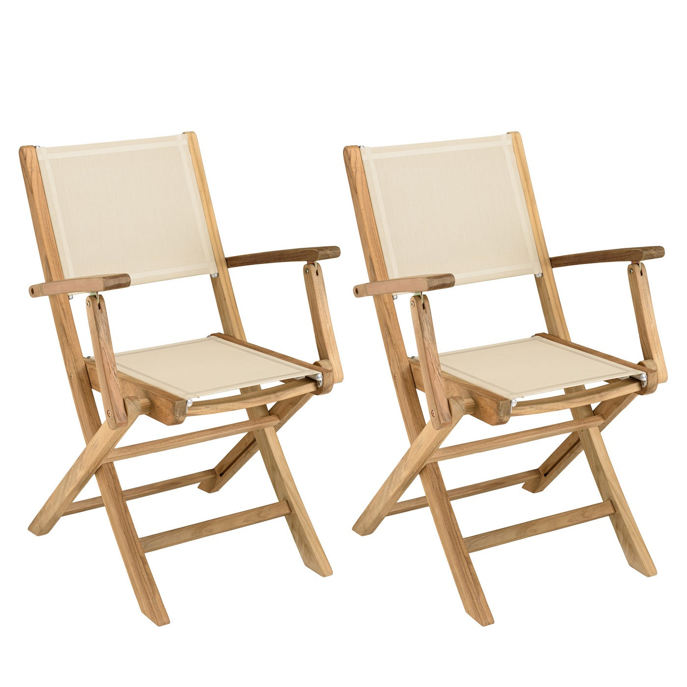 Fun - Lot De 2 Fauteuils Jardin - Marron/Beige