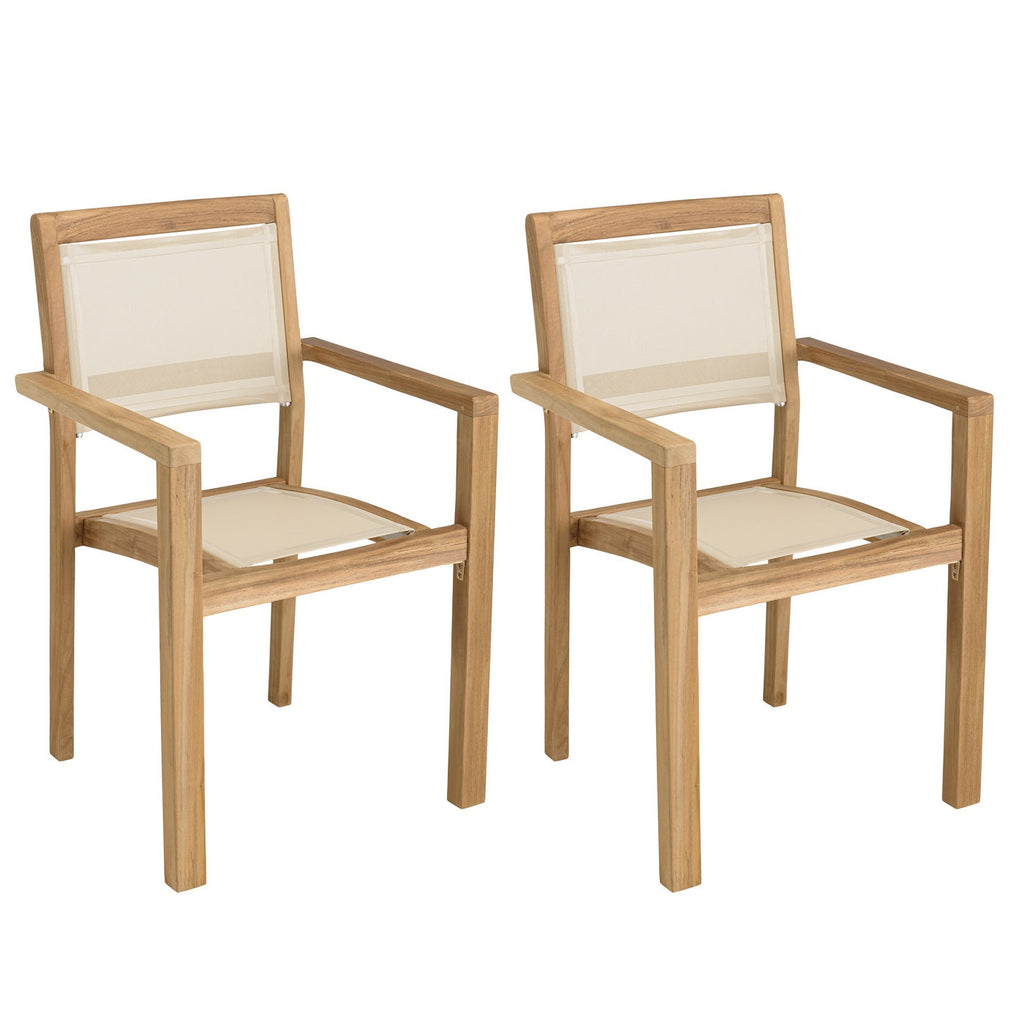 Fun - Lot De 2 Fauteuils Jardin - Marron/Beige