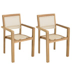 Fun - Lot De 2 Fauteuils Jardin - Marron/Beige