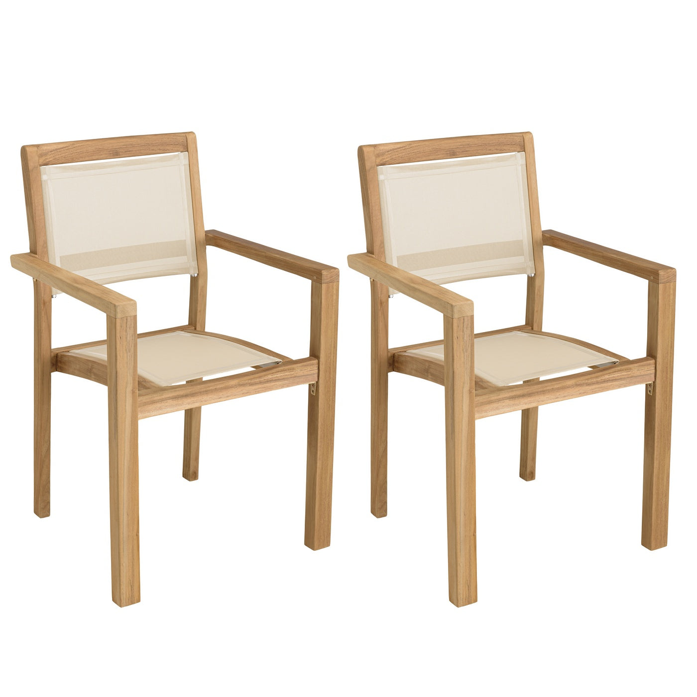 Fun - Lot De 2 Fauteuils Jardin - Marron/Beige