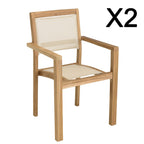Fun - Lot De 2 Fauteuils Jardin - Marron/Beige