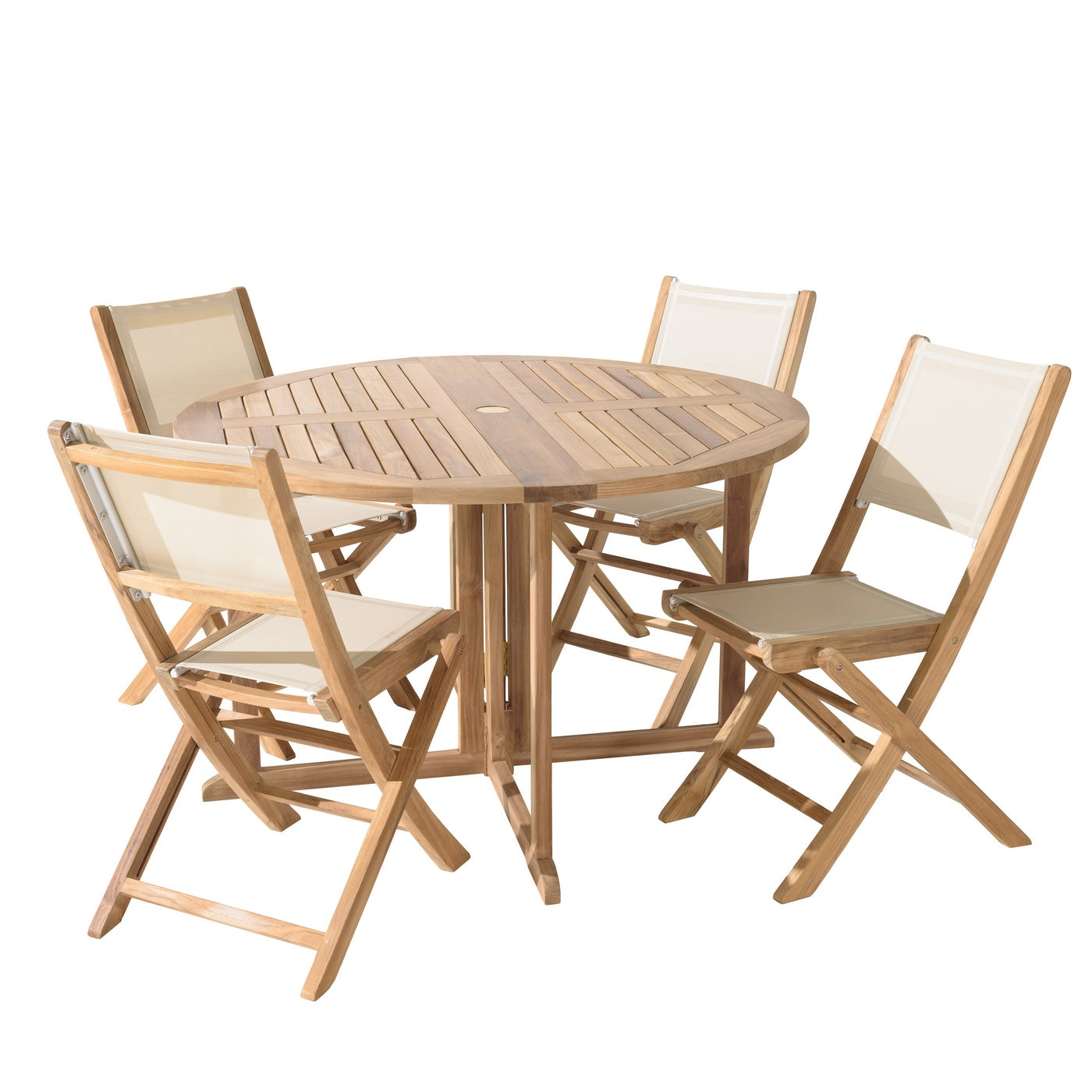 Fun - Salon De Jardin 4/6 Pers - Beige/Marron