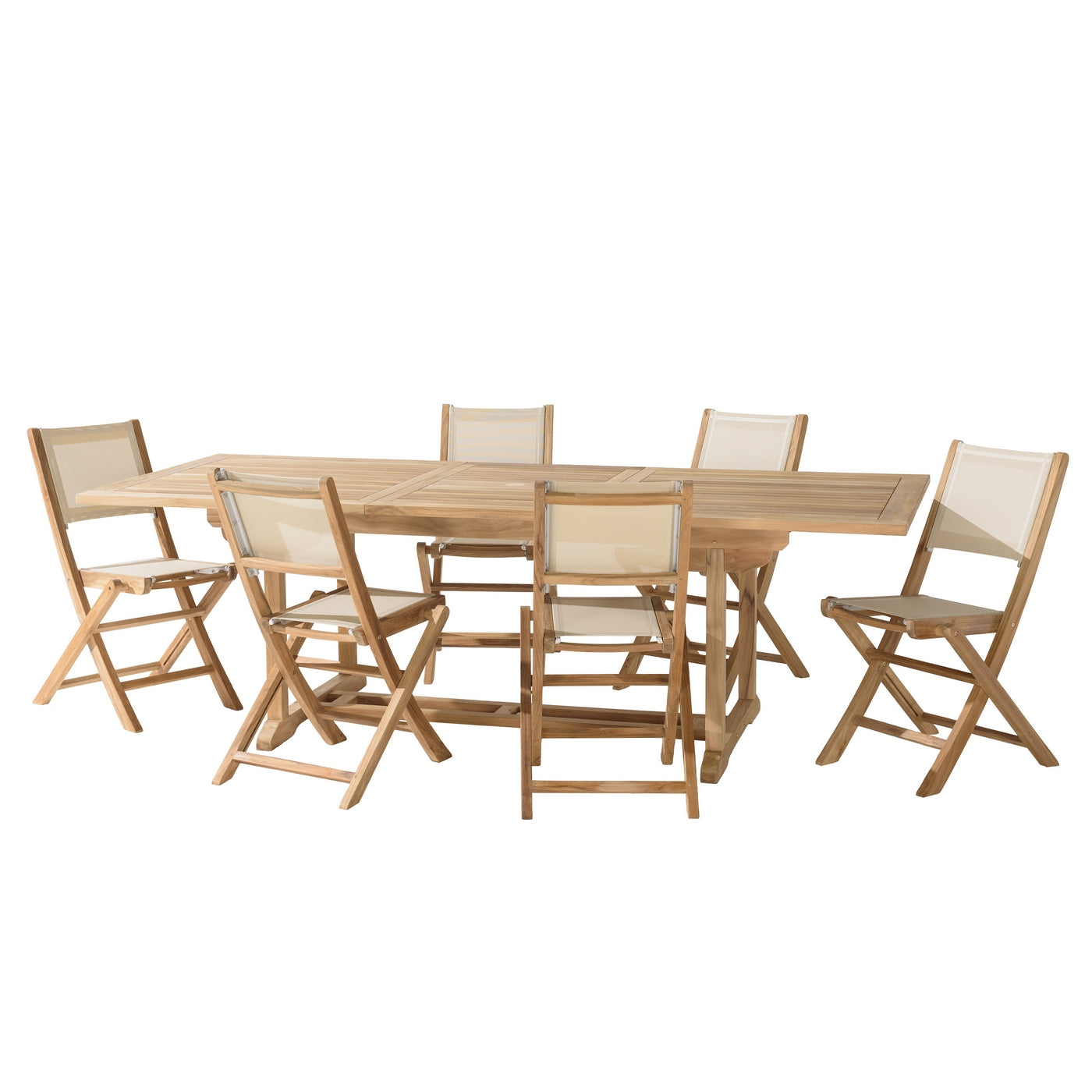 Fun - Salon De Jardin 8/10 Pers - Beige/Marron
