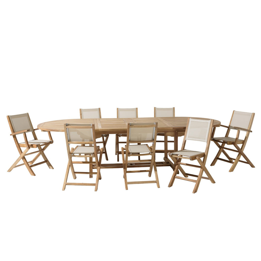 Fun - Salon De Jardin 10/12 Pers - Beige/Marron