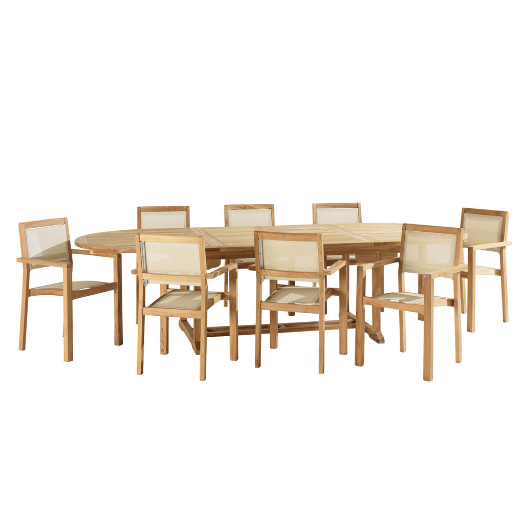 Fun - Salon De Jardin 10/12 Pers - Beige/Marron