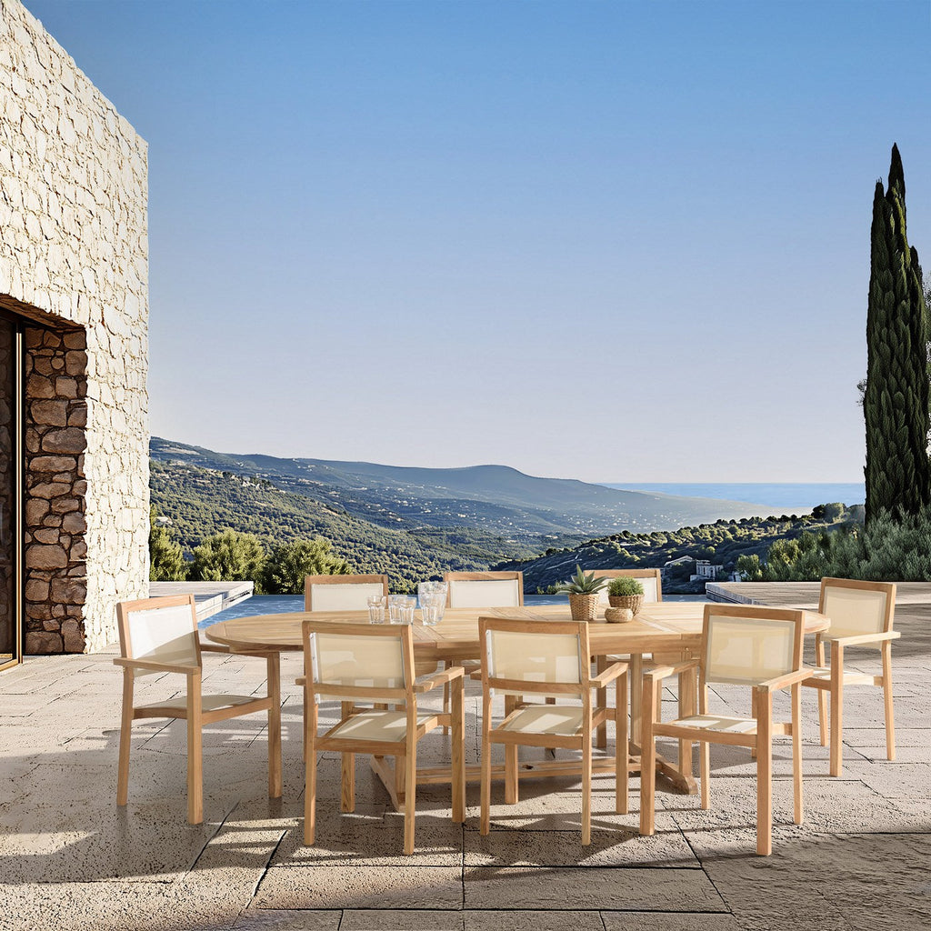 Fun - Salon De Jardin 10/12 Pers - Beige/Marron