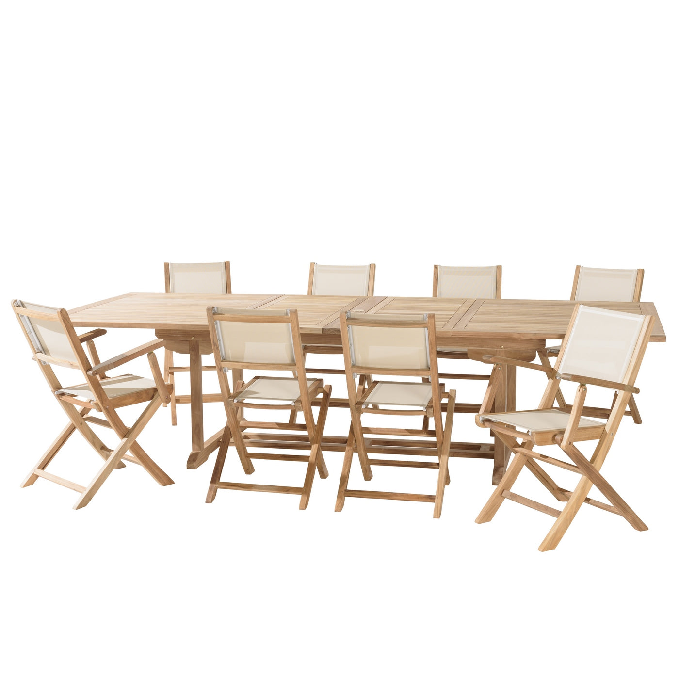 Fun - Salon De Jardin 10/12 Pers - Beige/Marron