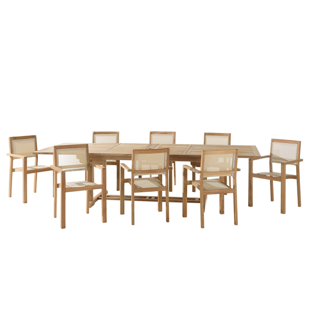 Fun - Salon De Jardin 10/12 Pers - Beige/Marron