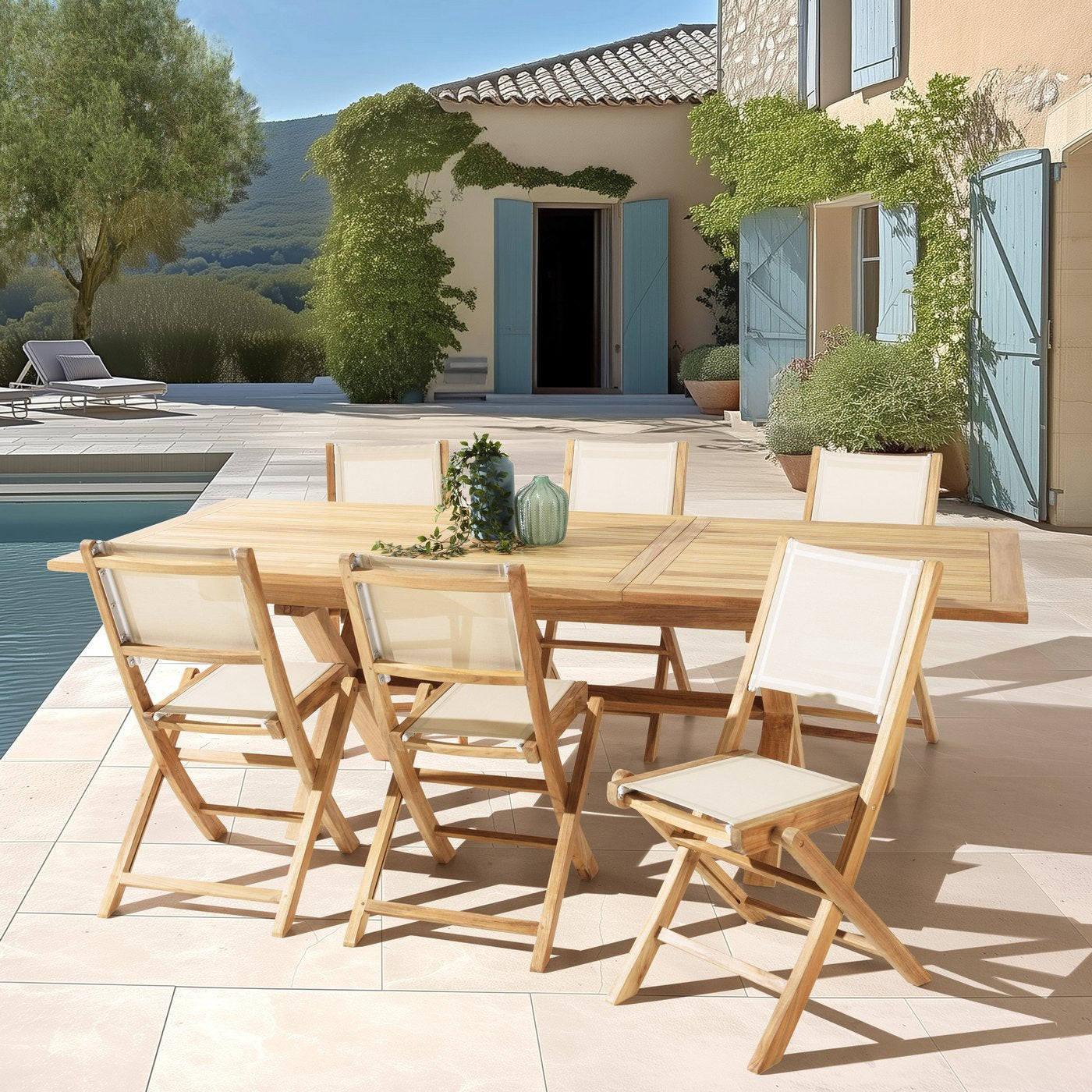 Fun - Salon De Jardin 8/10 Pers - Beige/Marron