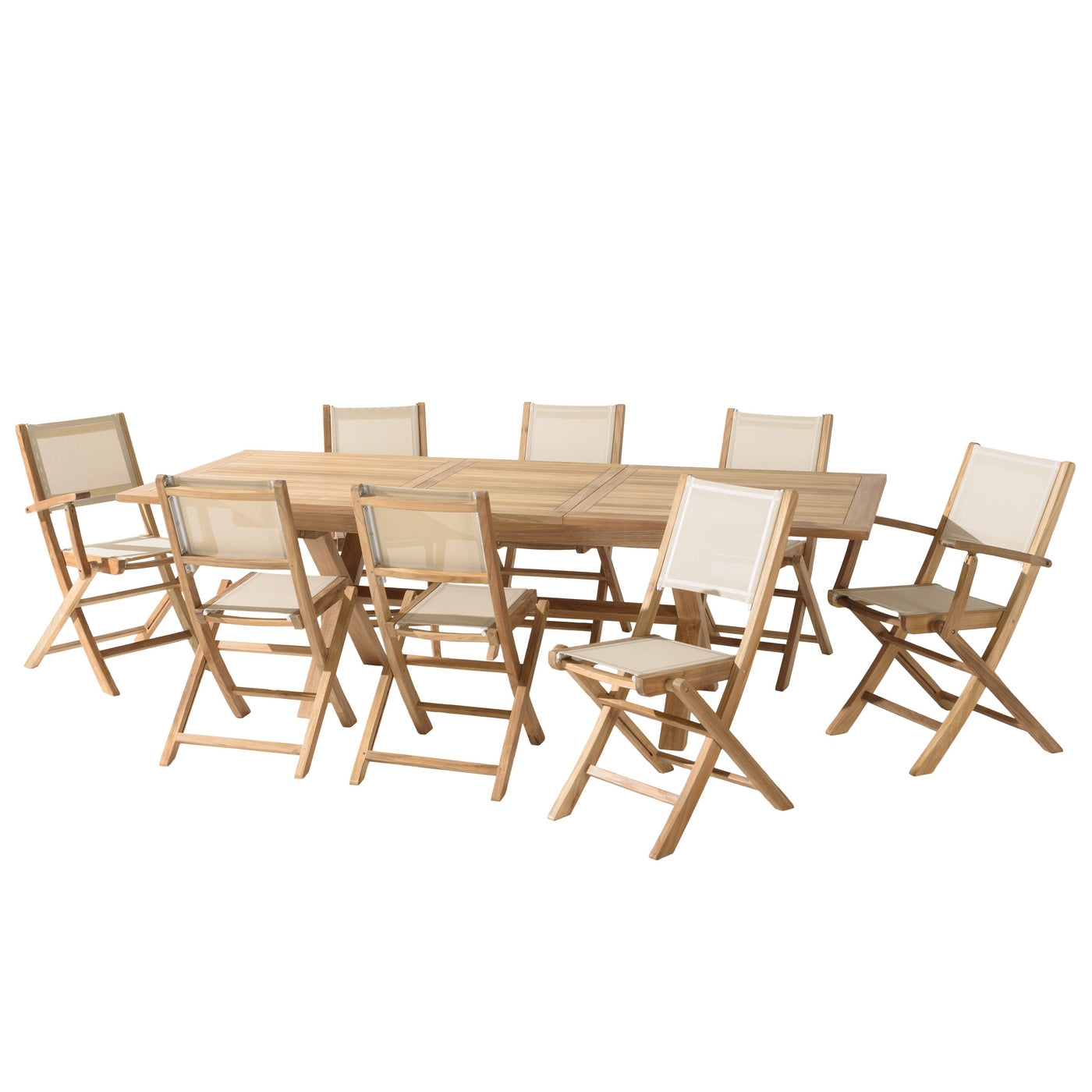Fun - Salon De Jardin 10/12 Pers - Beige/Marron
