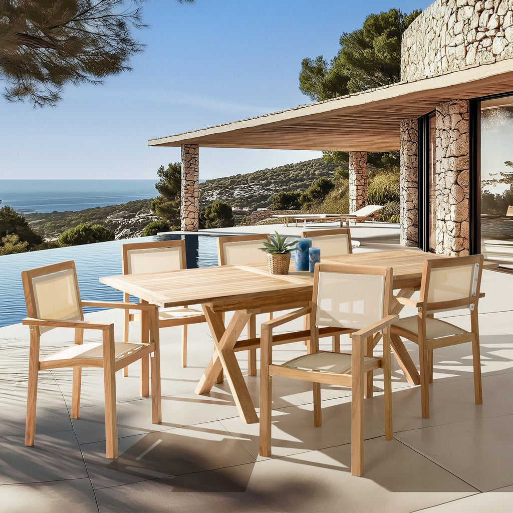 Fun - Salon De Jardin 8/10 Pers - Beige/Marron