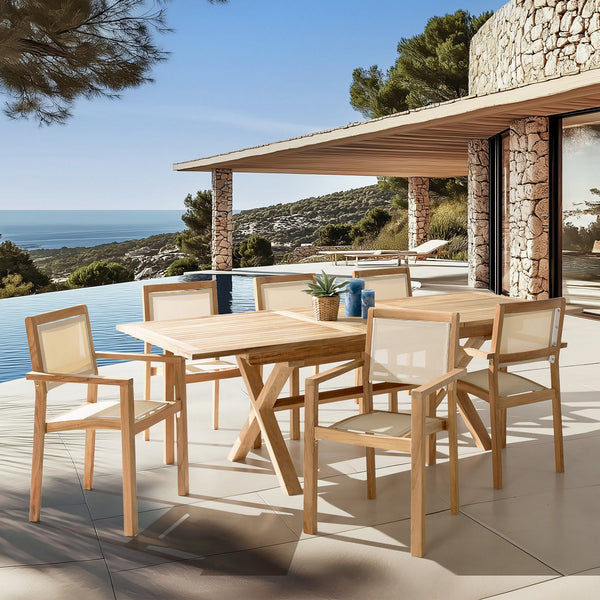 Fun - Salon De Jardin 8/10 Pers - Beige/Marron