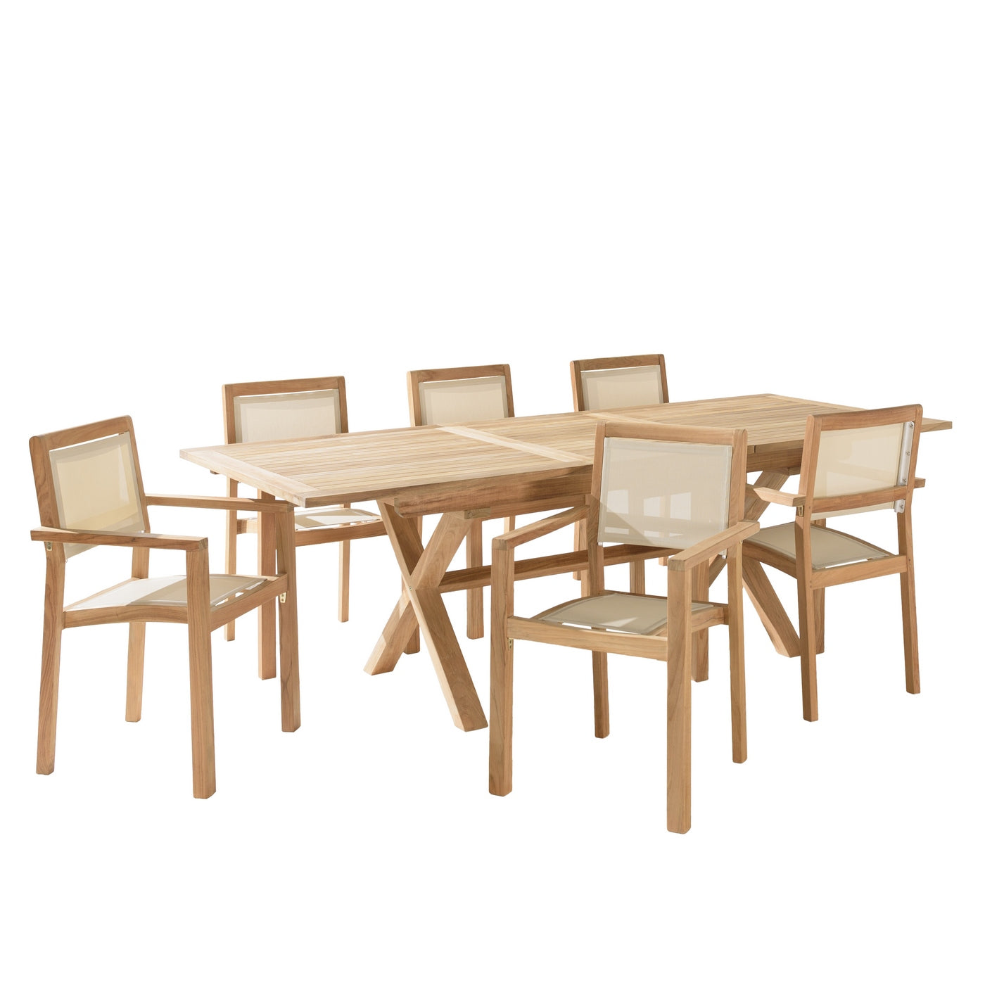 Fun - Salon De Jardin 8/10 Pers - Beige/Marron