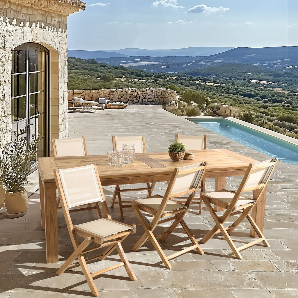 Fun - Salon De Jardin 8/10 Pers - Beige/Marron