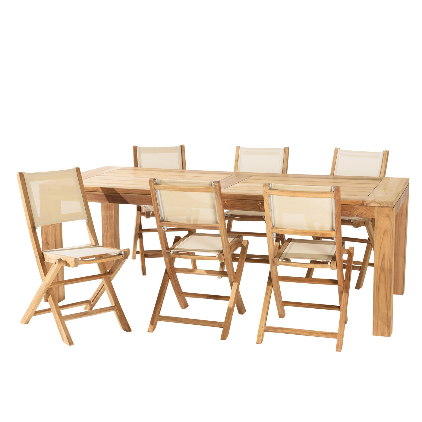 Fun - Salon De Jardin 8/10 Pers - Beige/Marron